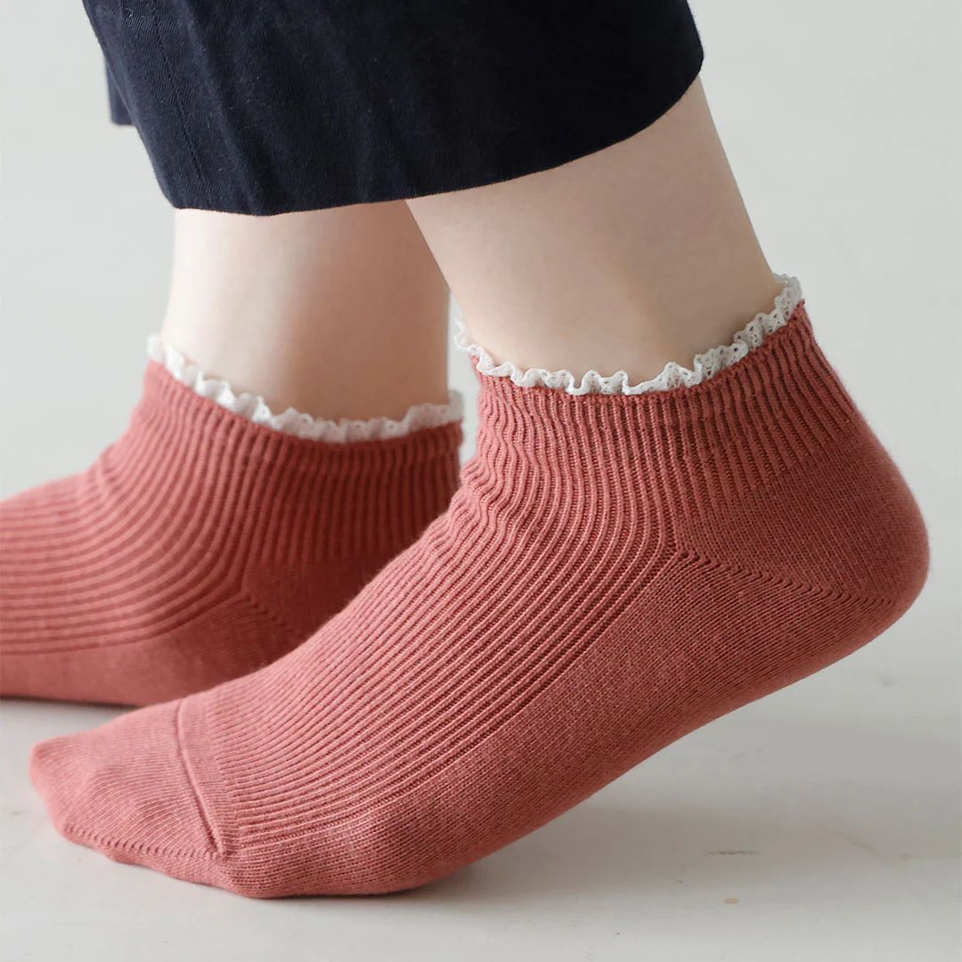 011120134 White Frill Rib Trainer Socks - Image 3