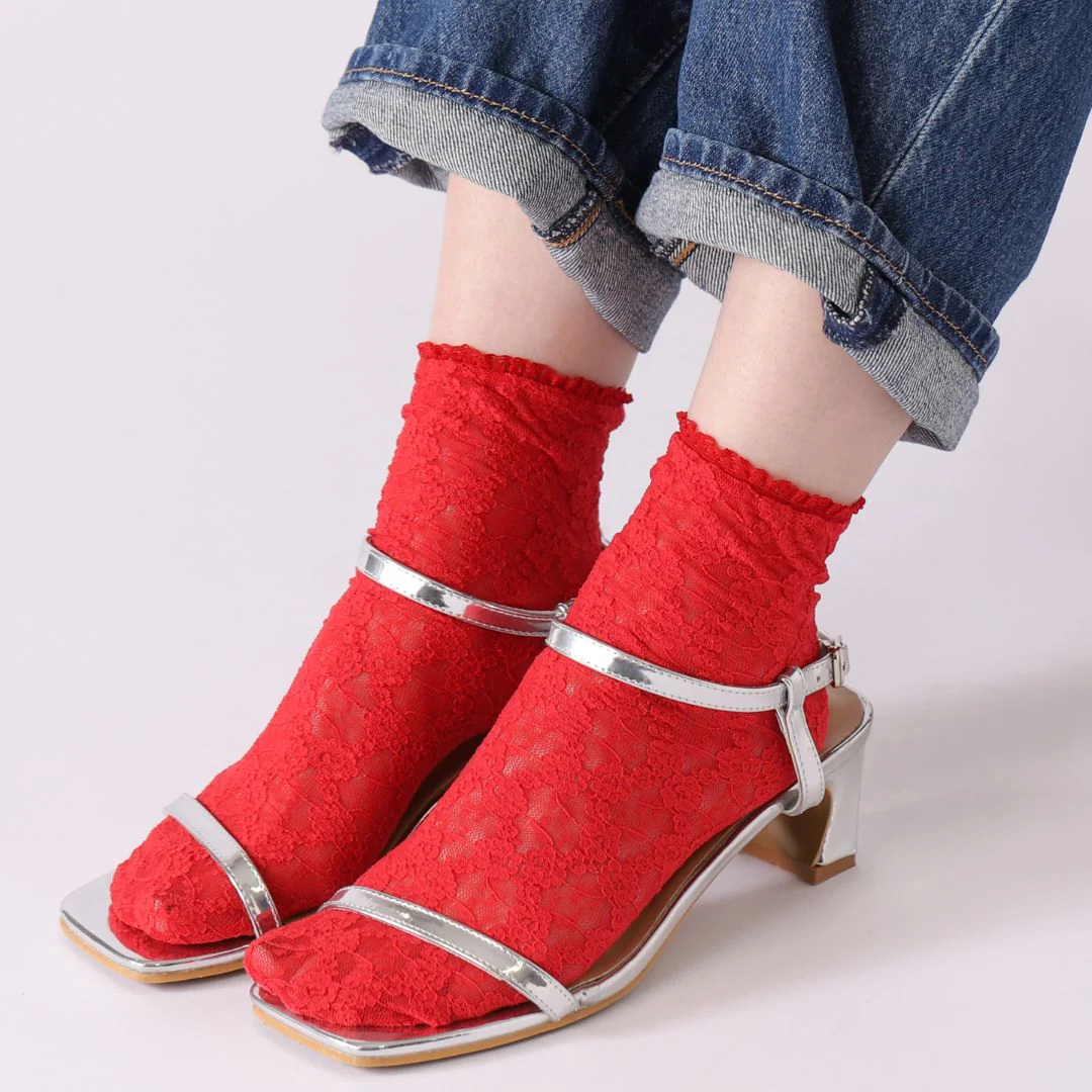 011130971 Rose Buds Lace Anklet Socks - Image 3