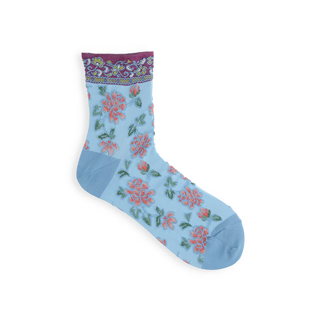 011132358 Float Oriental Flower Low Crew Socks - Image 20