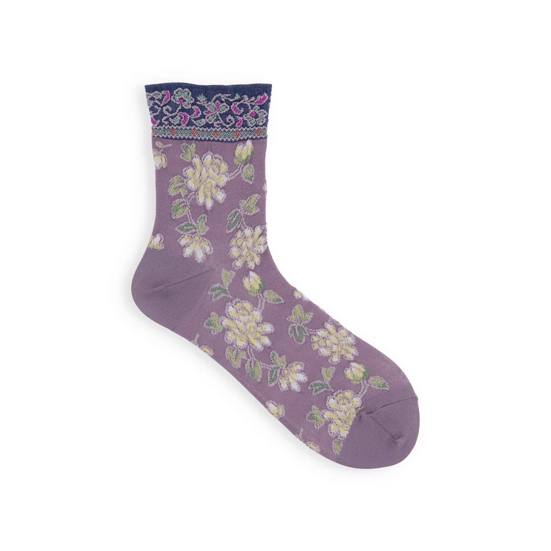 011132358 Float Oriental Flower Low Crew Socks - Image 27