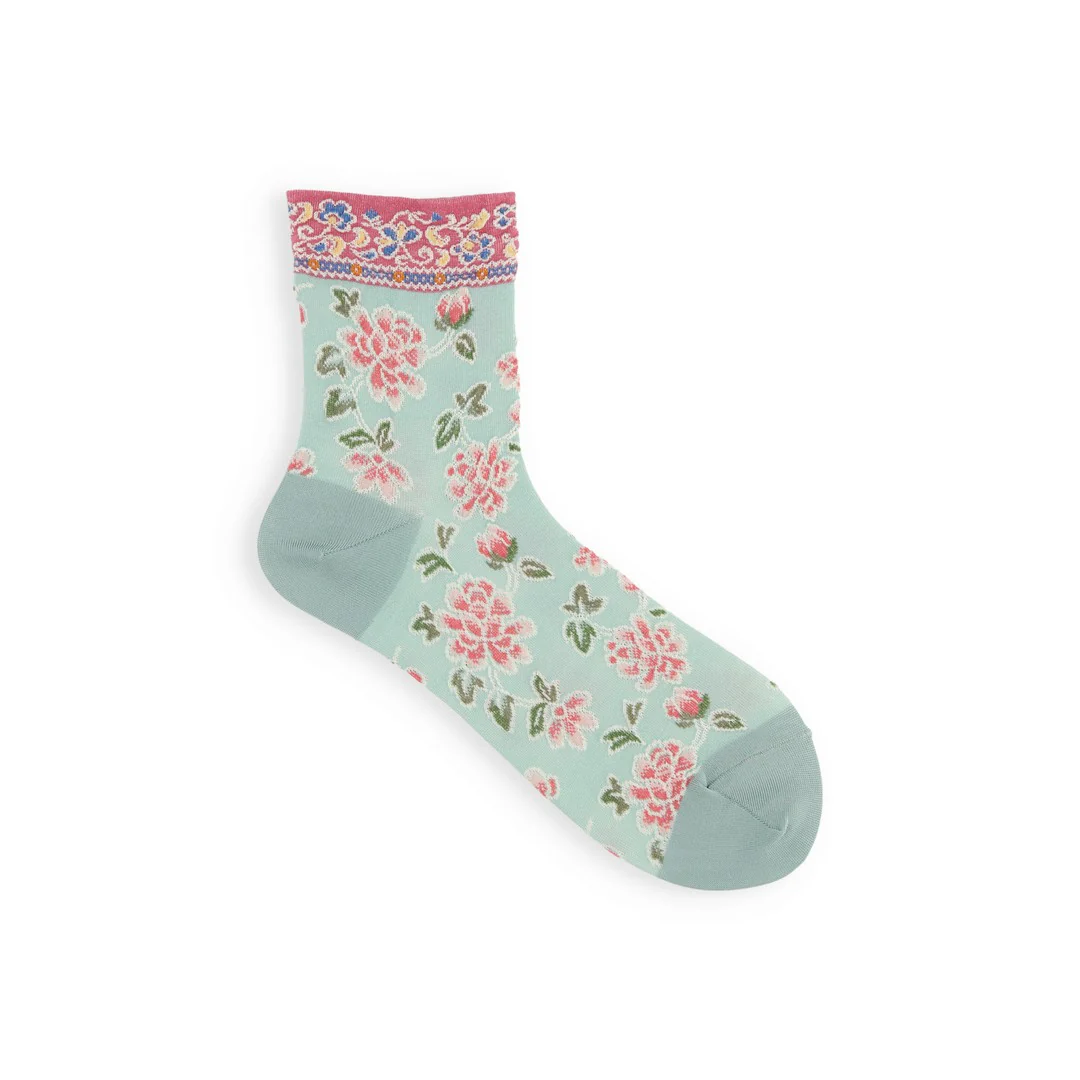 011132358 Float Oriental Flower Low Crew Socks - Image 5