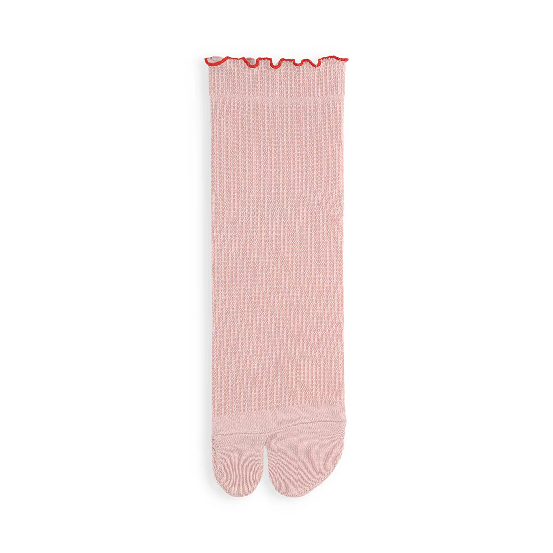 011132606 Waffle Merrow Top Tabi Low Crew Socks - Image 4