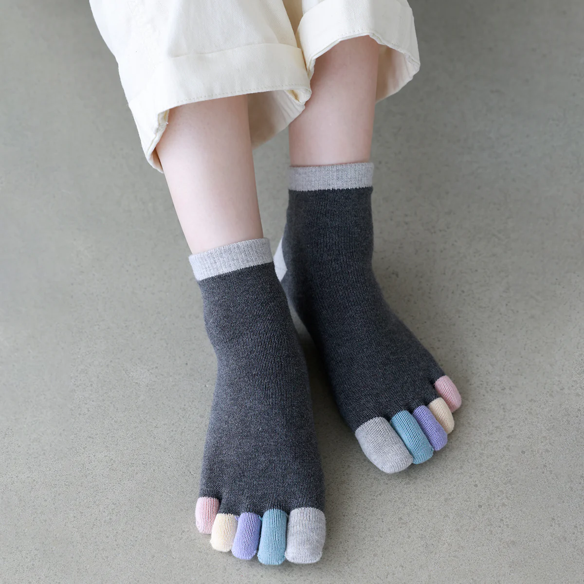 011132774 Rainbow 5 Fingers Toe Ankle Socks S - Image 14