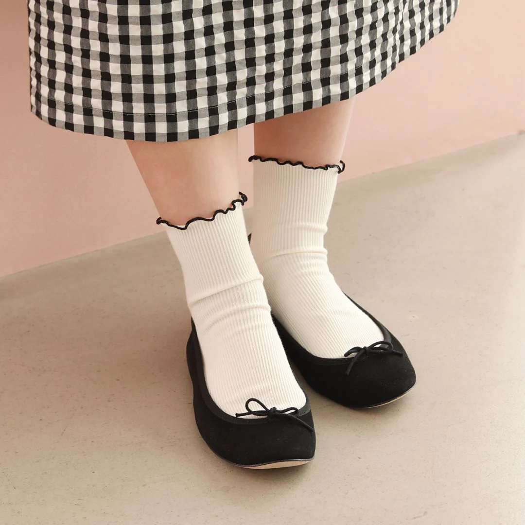 011132970 Top Merrow Fine Ribbed Low Crew Socks S - Image 3