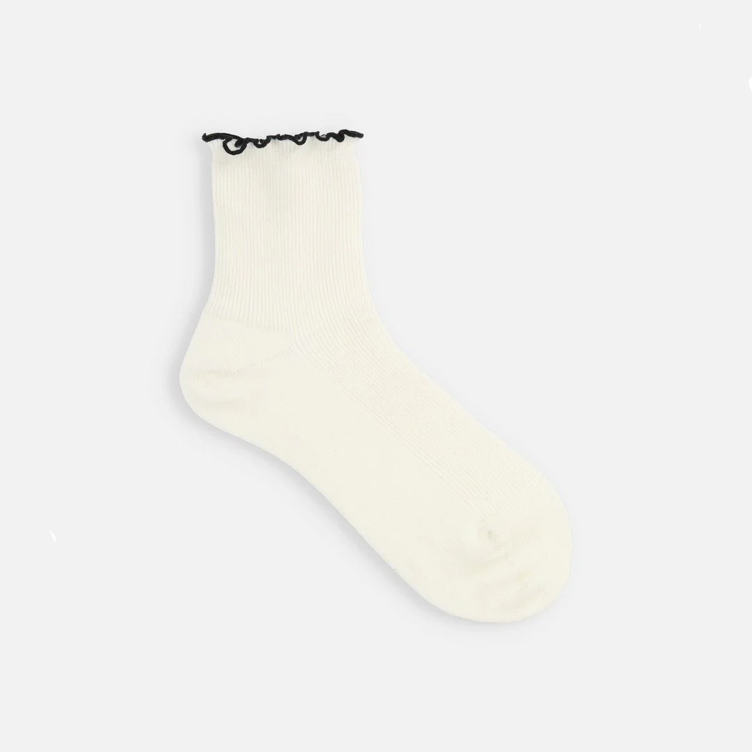 011132970 Top Merrow Fine Ribbed Low Crew Socks S - Image 4
