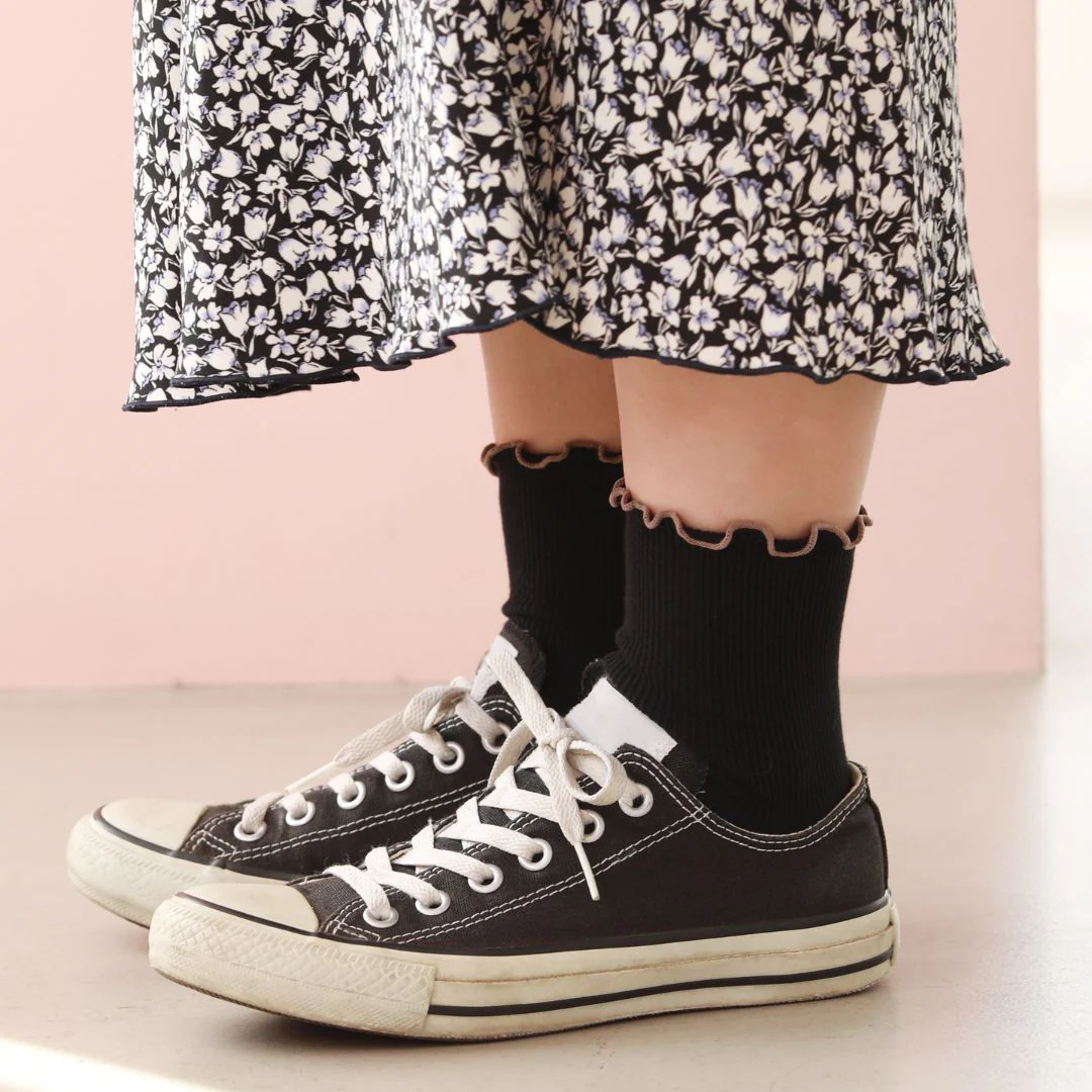 011132970 Top Merrow Fine Ribbed Low Crew Socks S - Image 5