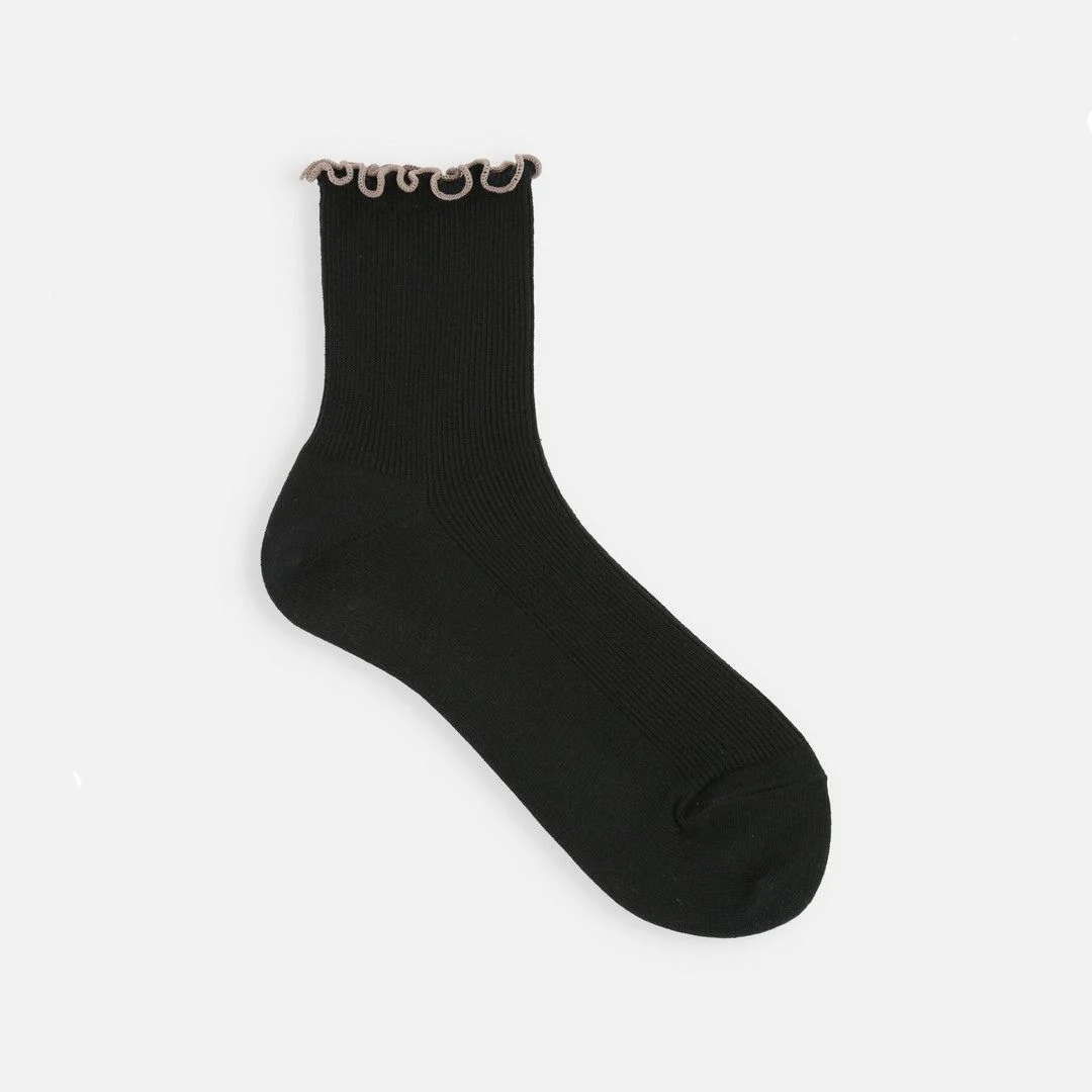 011132970 Top Merrow Fine Ribbed Low Crew Socks S - Image 6