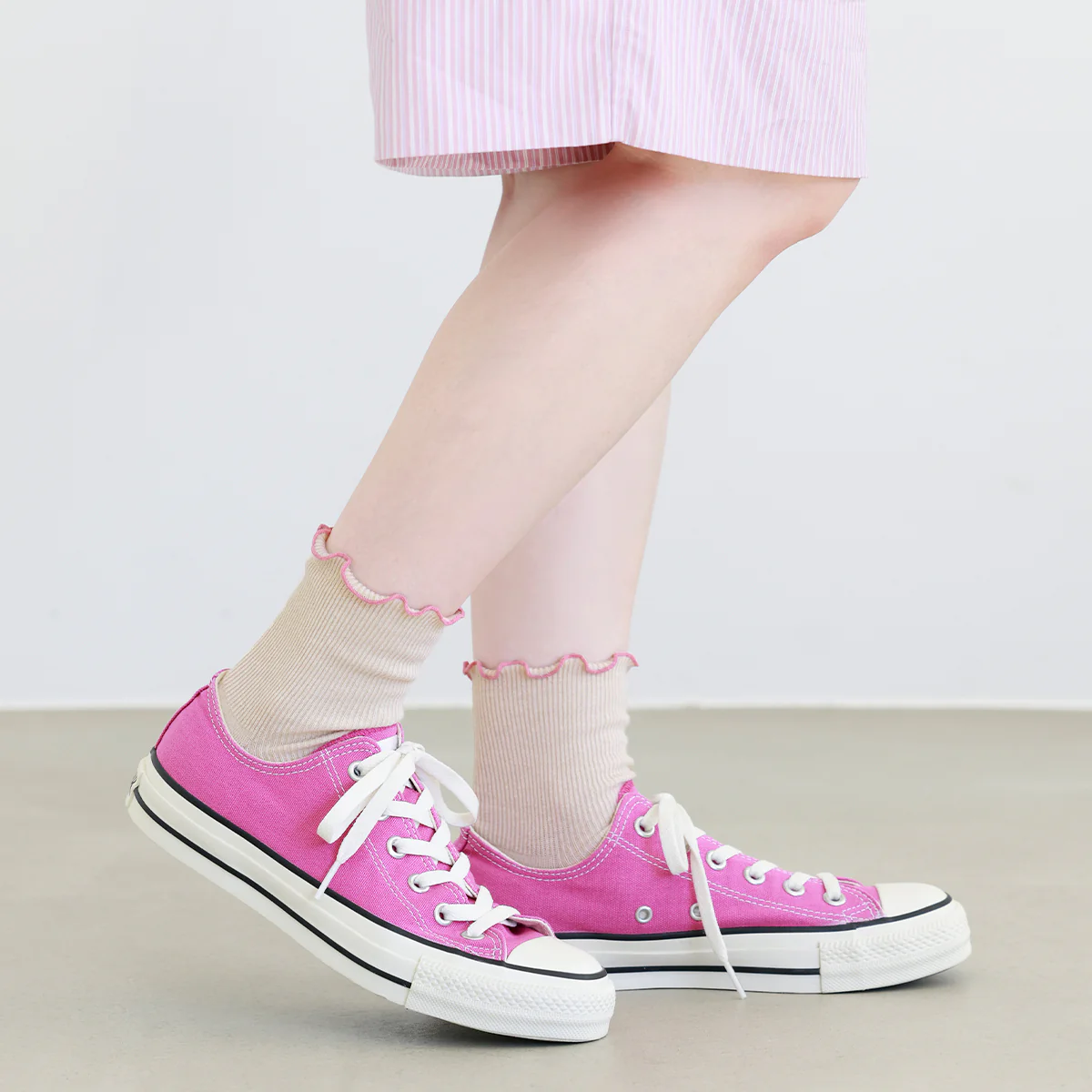 011132970 Top Merrow Fine Ribbed Low Crew Socks S - Image 9