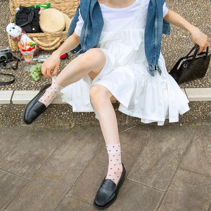 011133081 Sheer Heart Low Crew Socks M - Image 4