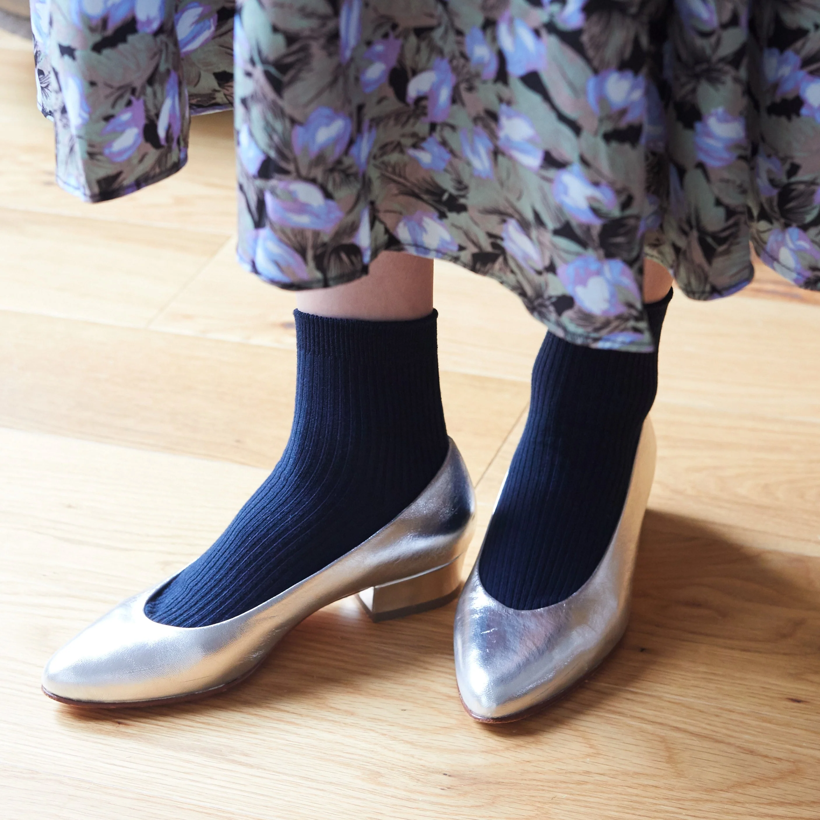 011134590 Classic Ribbed Plain Ankle Socks S - Image 5