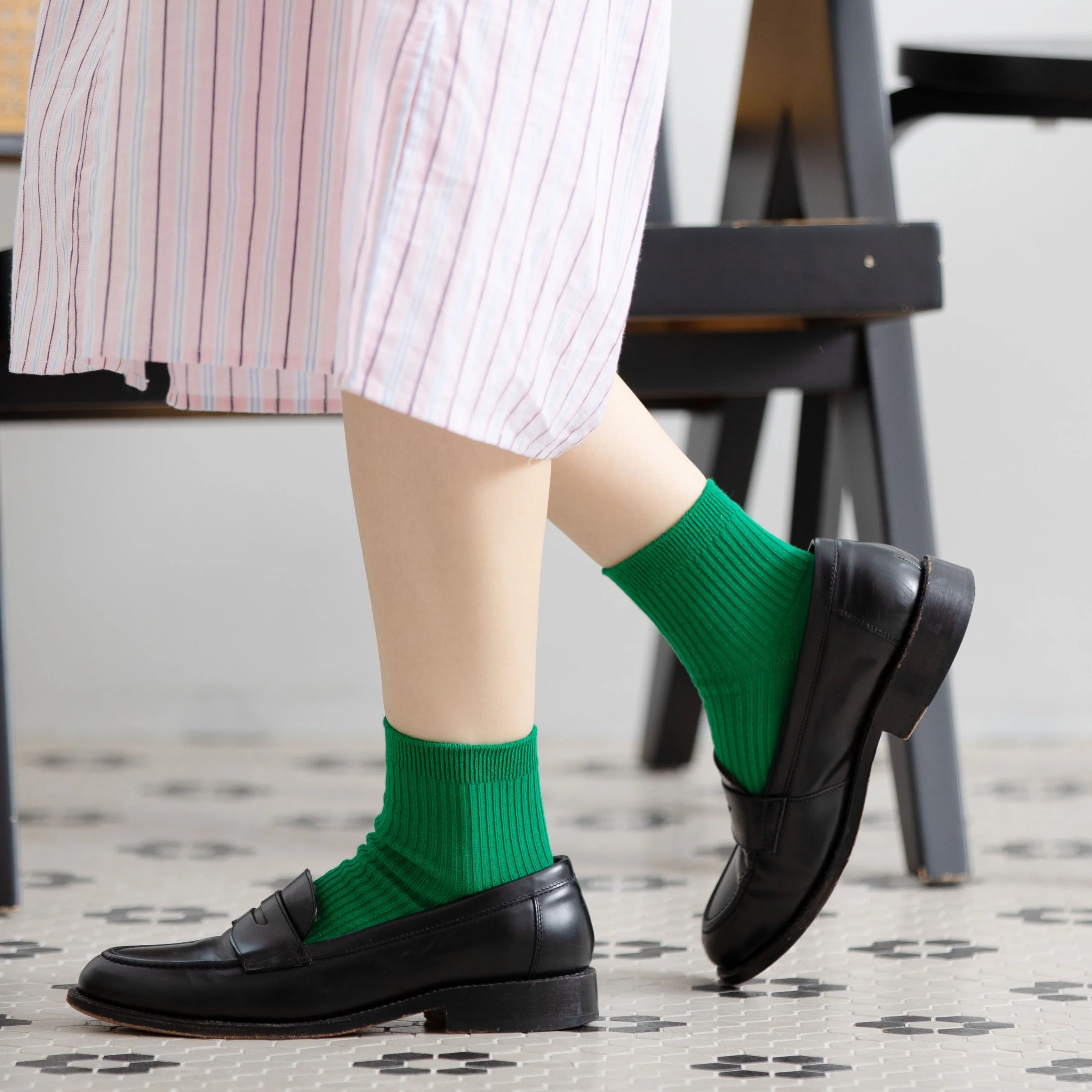 011134590 Classic Ribbed Plain Ankle Socks S - Image 8