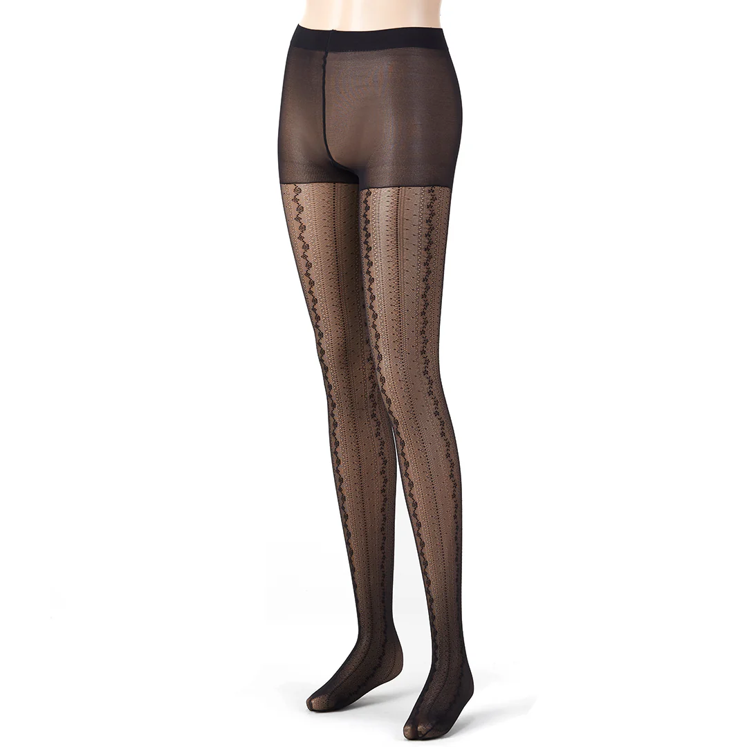 011909607 Lace Stripe Tights - Image 3