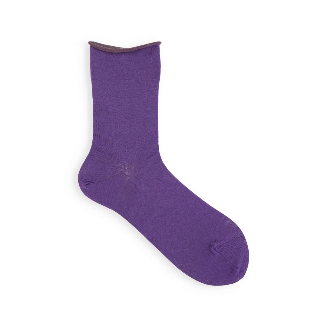 021131755 Fine Roll Top Low Crew Socks - Image 42