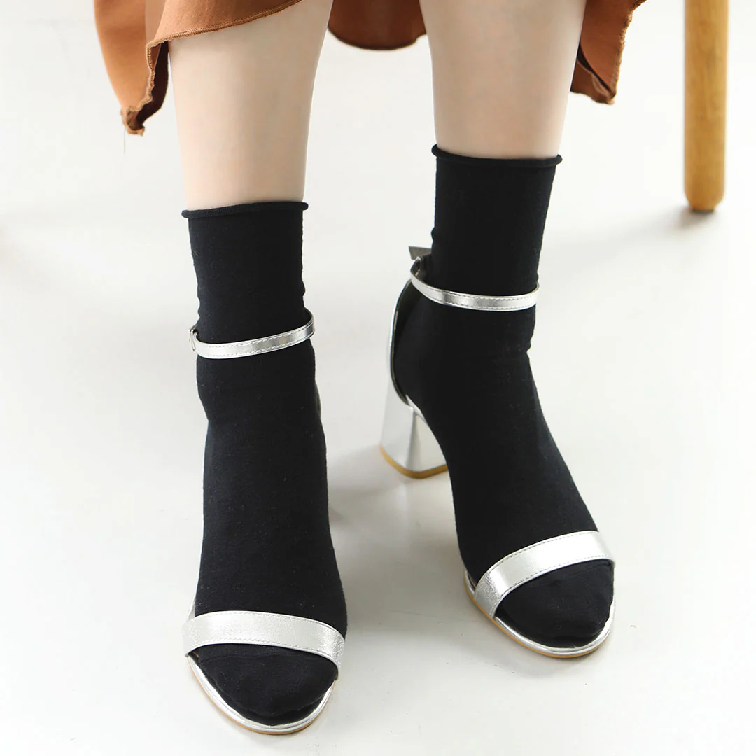 021131817 Fine Cotton/Linen Roll Top Socks - Image 10