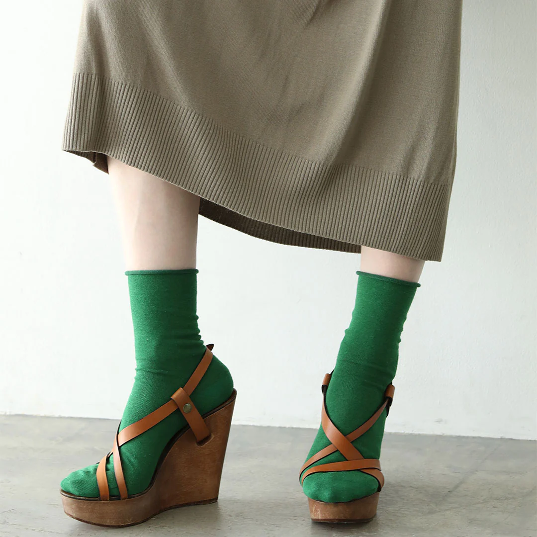 021131817 Fine Cotton/Linen Roll Top Socks - Image 13