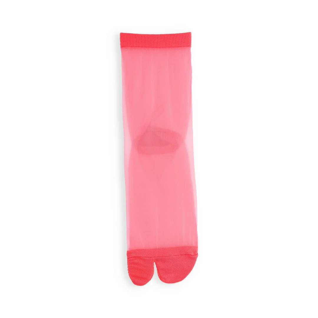 021131881 Sheer Bicolor Tabi Low Crew Socks S - Image 10