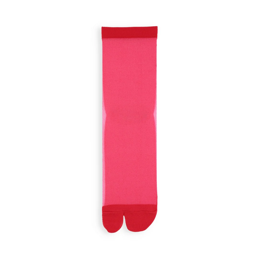021131881 Sheer Bicolor Tabi Low Crew Socks S - Image 21
