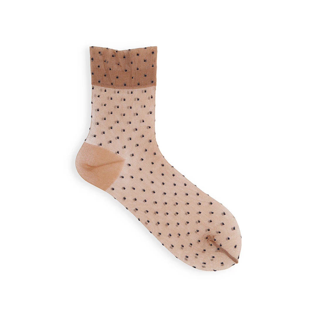 021131981 Sheer Fine Dots Low Crew Socks S - Image 10