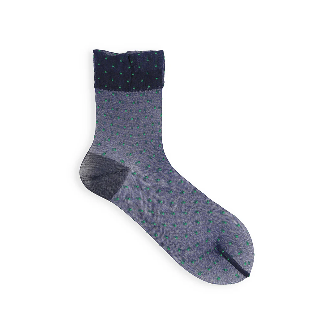 021131981 Sheer Fine Dots Low Crew Socks S - Image 22
