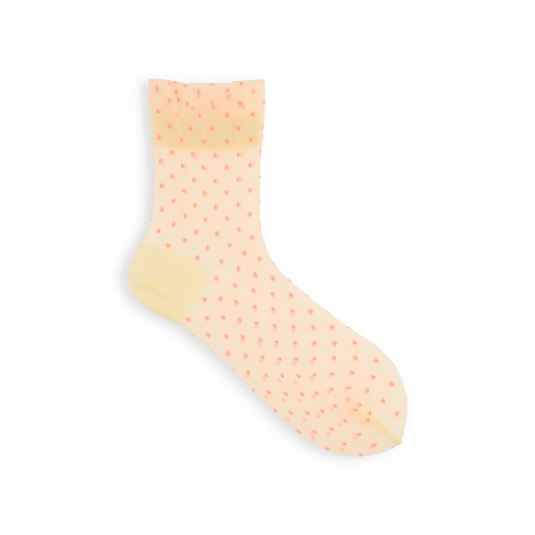 021131981 Sheer Fine Dots Low Crew Socks S - Image 24