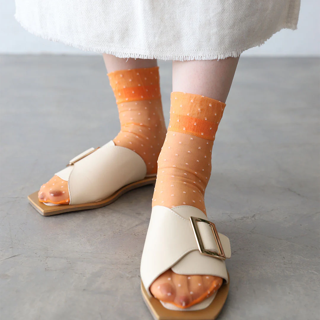 021131981 Sheer Fine Dots Low Crew Socks S - Image 27