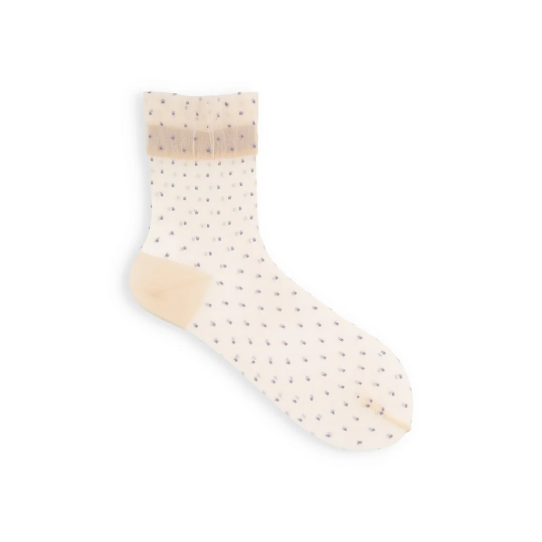 021131981 Sheer Fine Dots Low Crew Socks S - Image 31