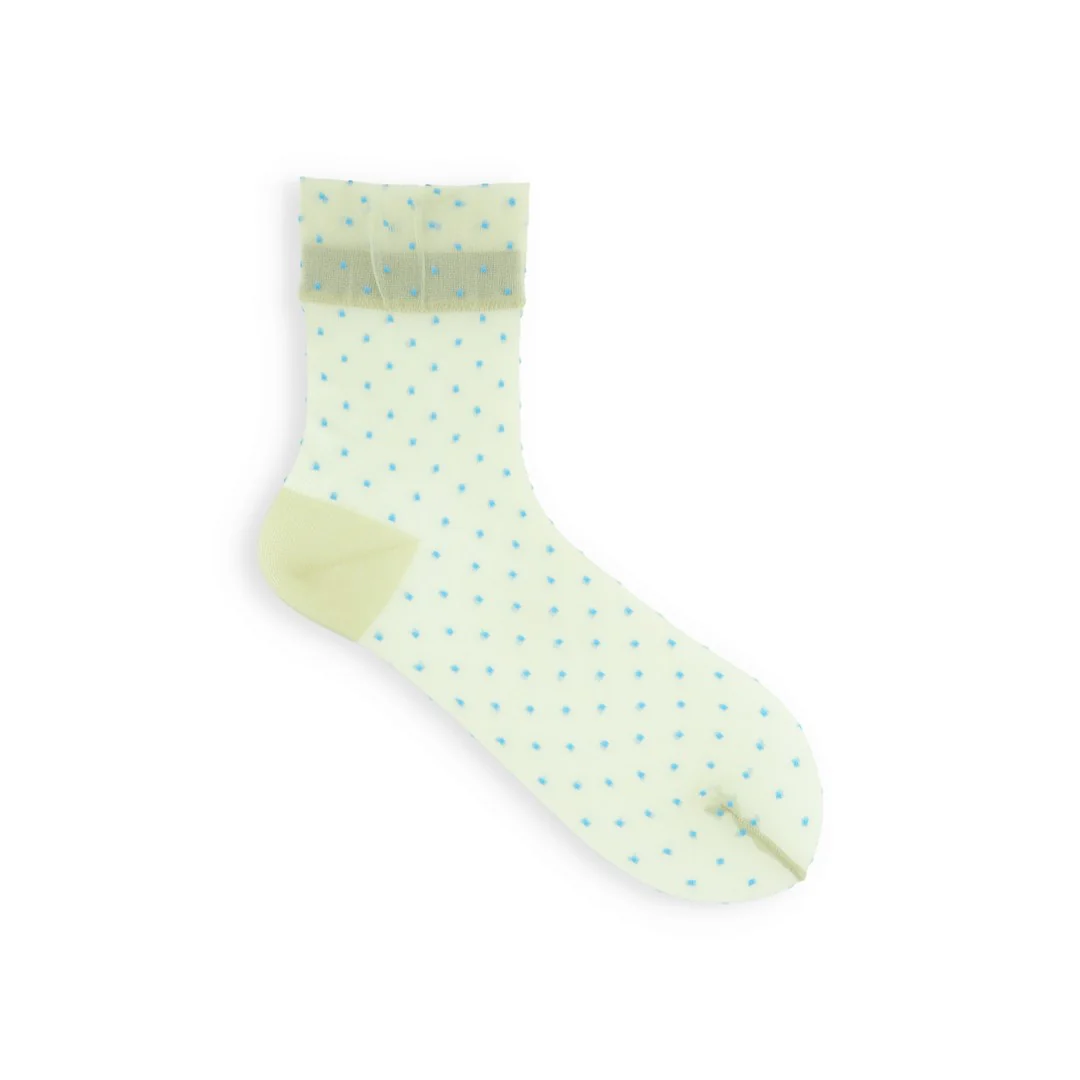 021131981 Sheer Fine Dots Low Crew Socks S - Image 33