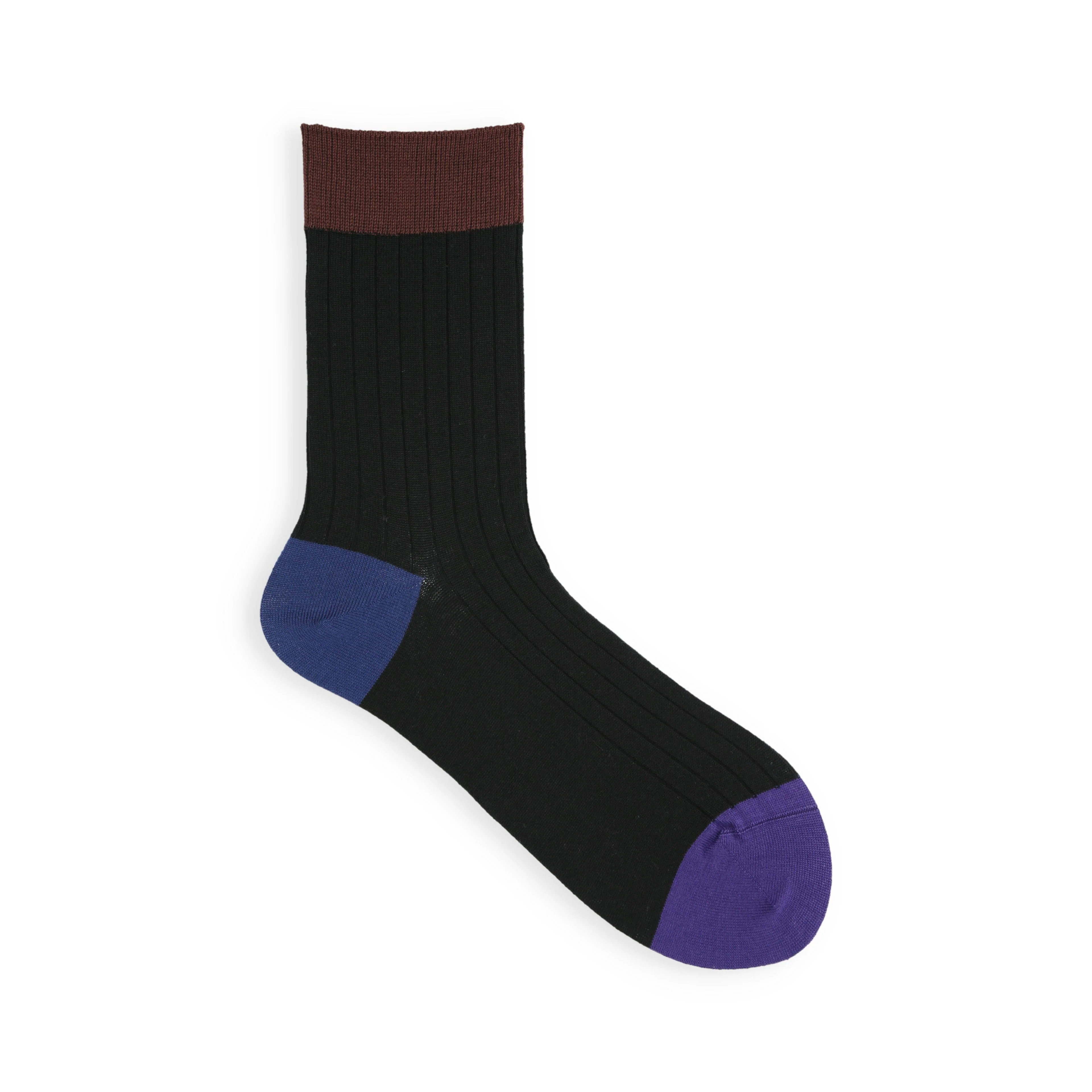 021132276 Coloured Top 8x2 Ribbed Low Crew Socks - Image 10