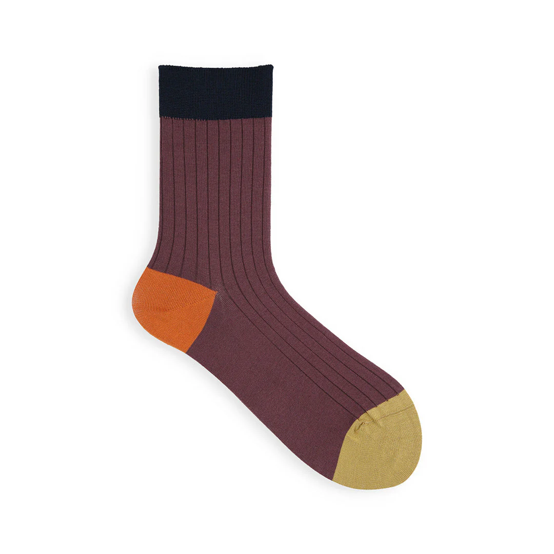 021132276 Coloured Top 8x2 Ribbed Low Crew Socks - Image 14