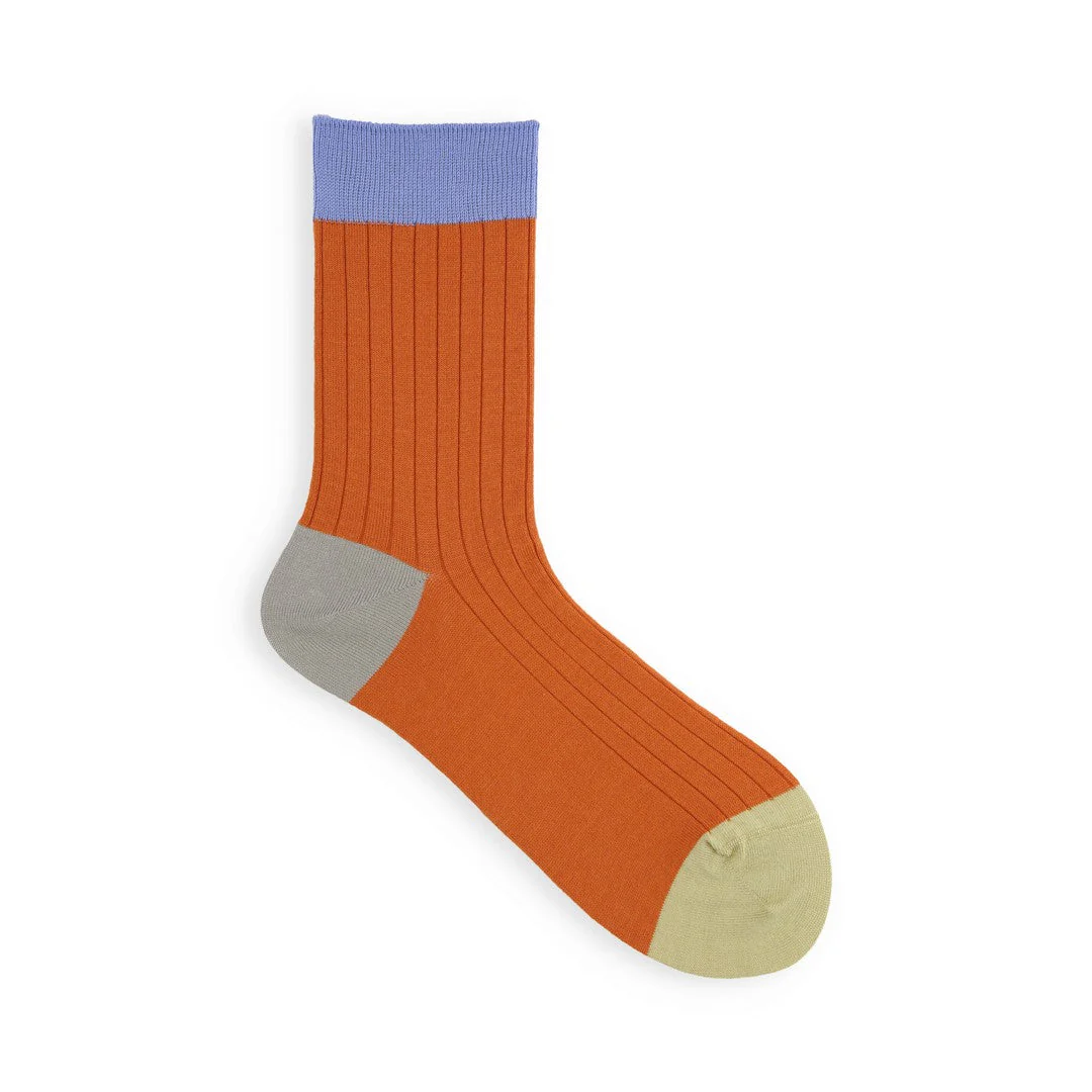021132276 Coloured Top 8x2 Ribbed Low Crew Socks - Image 16