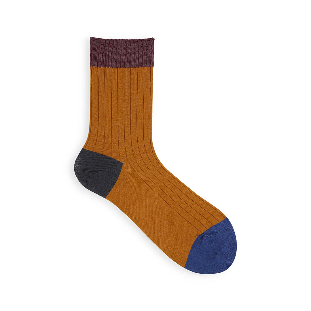 021132276 Coloured Top 8x2 Ribbed Low Crew Socks - Image 19