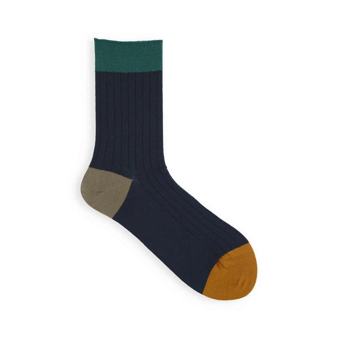 021132276 Coloured Top 8x2 Ribbed Low Crew Socks - Image 26
