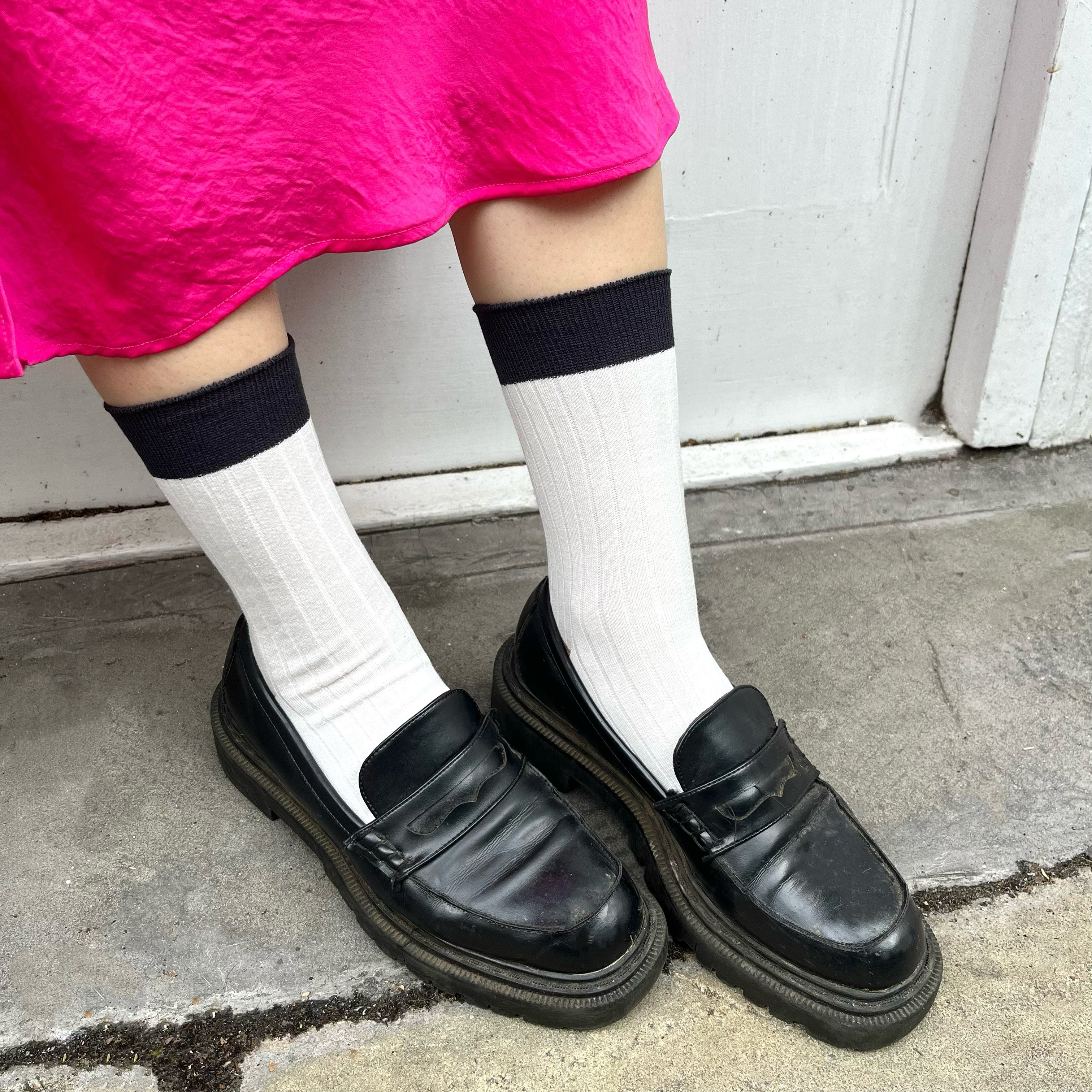 021132276 Coloured Top 8x2 Ribbed Low Crew Socks - Image 27