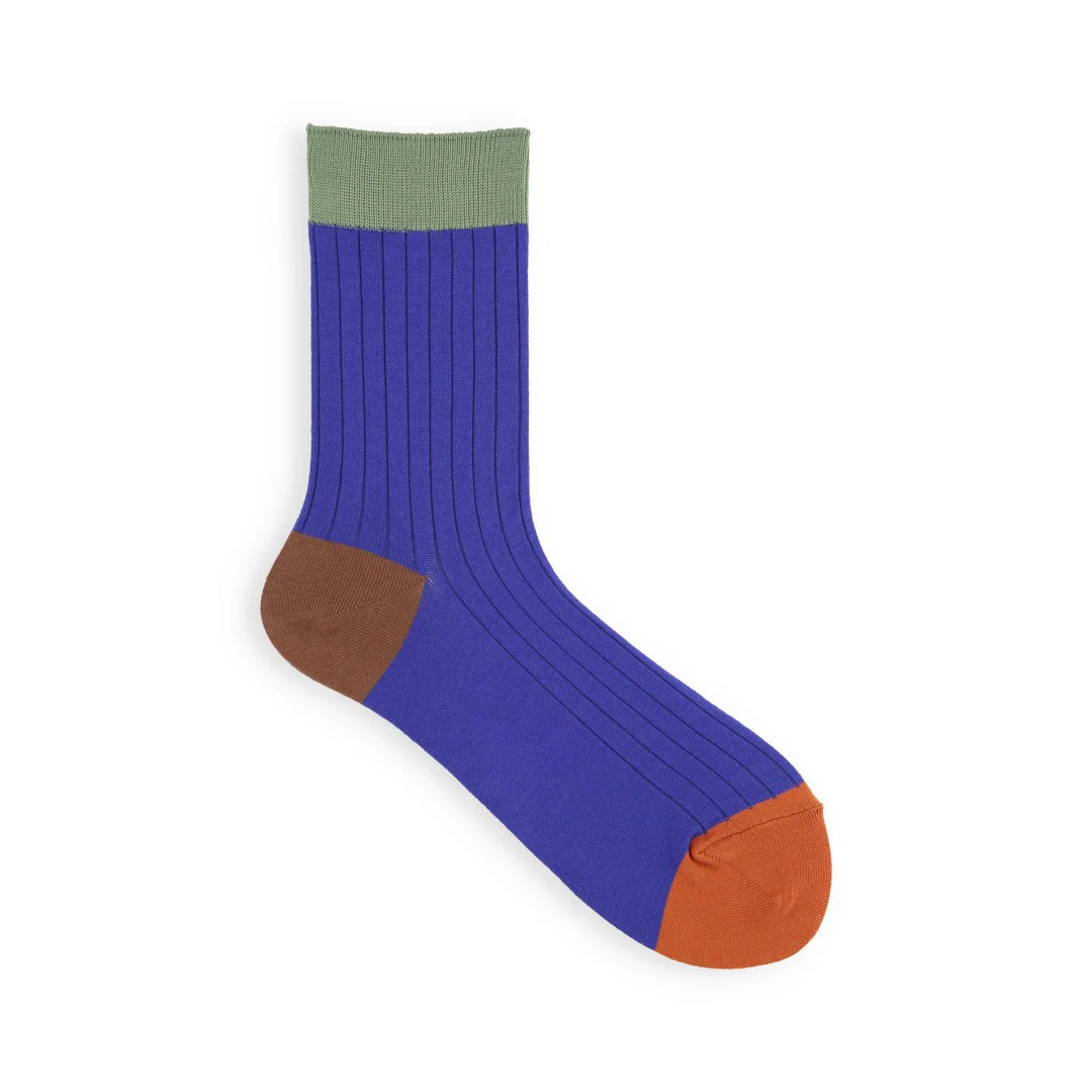 021132276 Coloured Top 8x2 Ribbed Low Crew Socks - Image 29