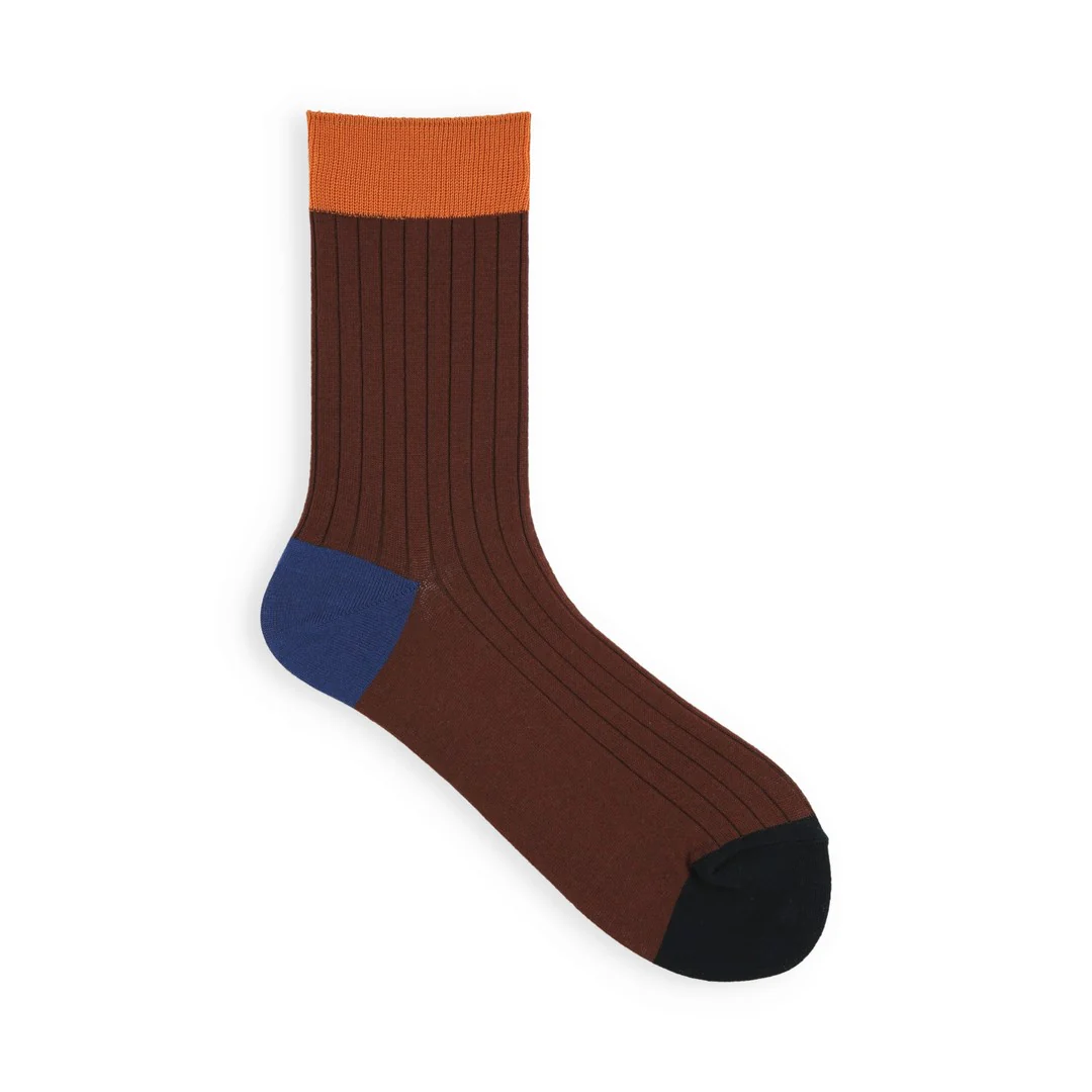 021132276 Coloured Top 8x2 Ribbed Low Crew Socks - Image 30