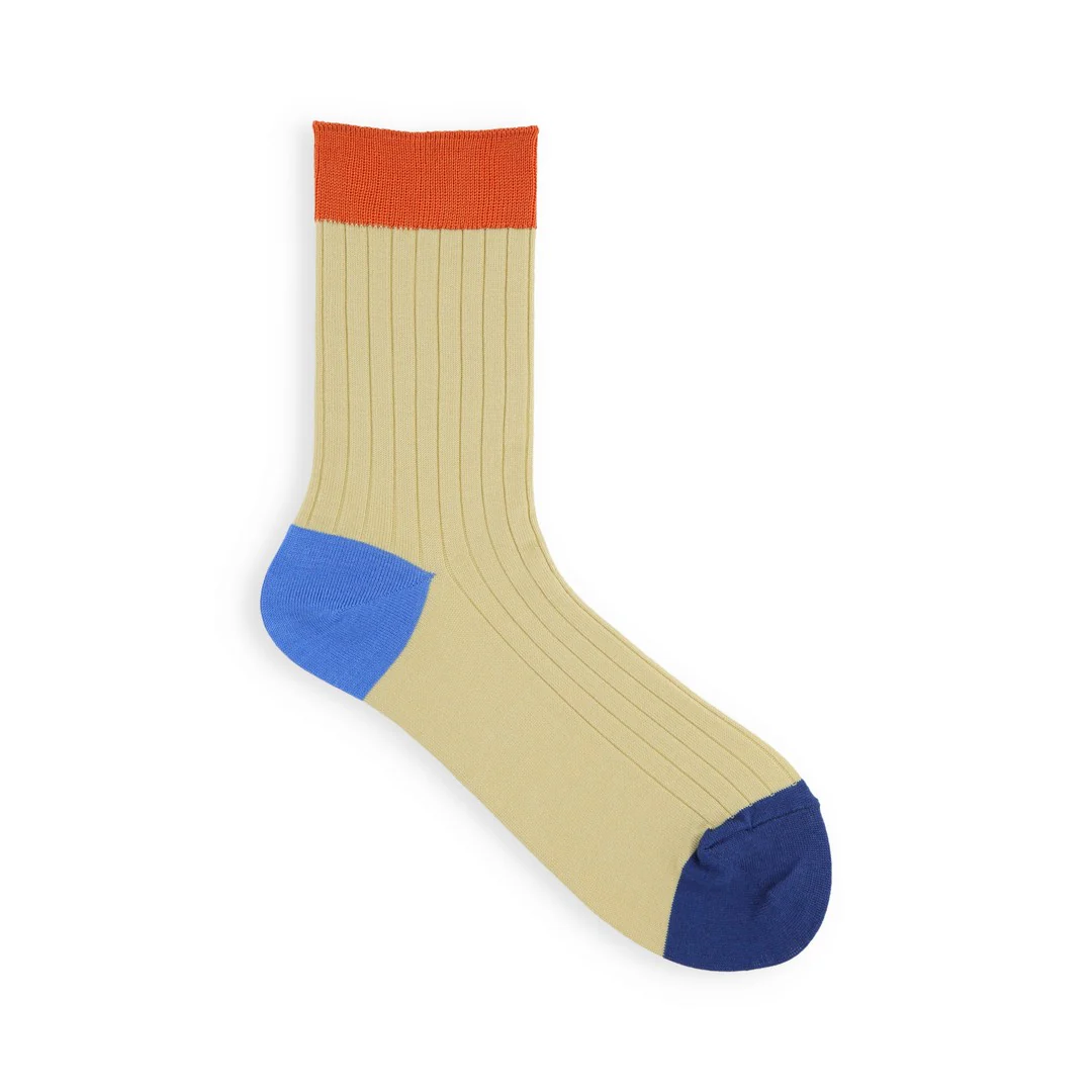 021132276 Coloured Top 8x2 Ribbed Low Crew Socks - Image 8
