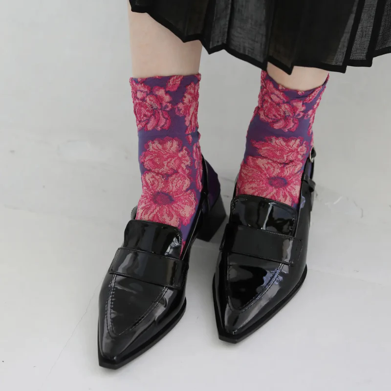 021132287 Float Flowers Low Crew Socks - Image 6