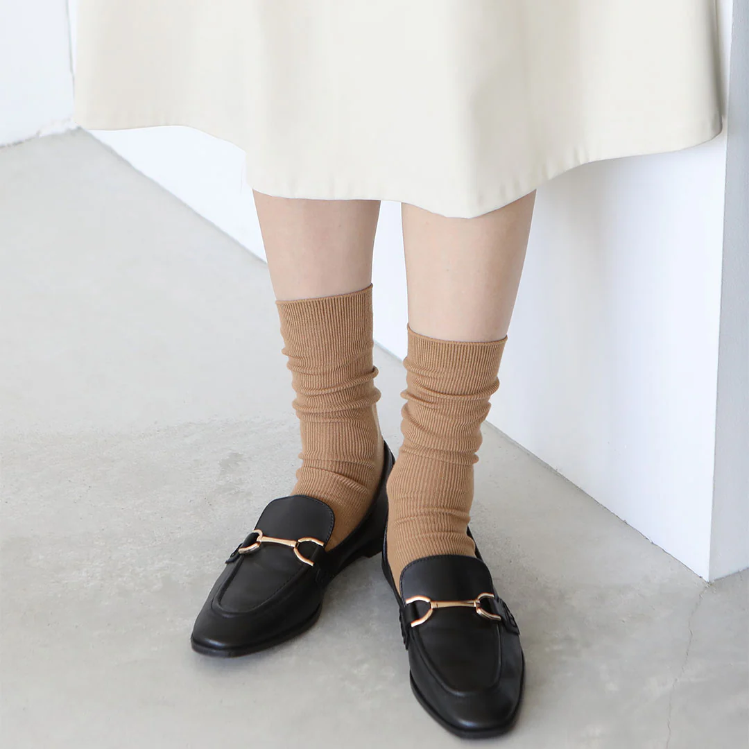 021140512 Luxe Merino Wool 1x1 Ribbed Crew Socks S - Image 3