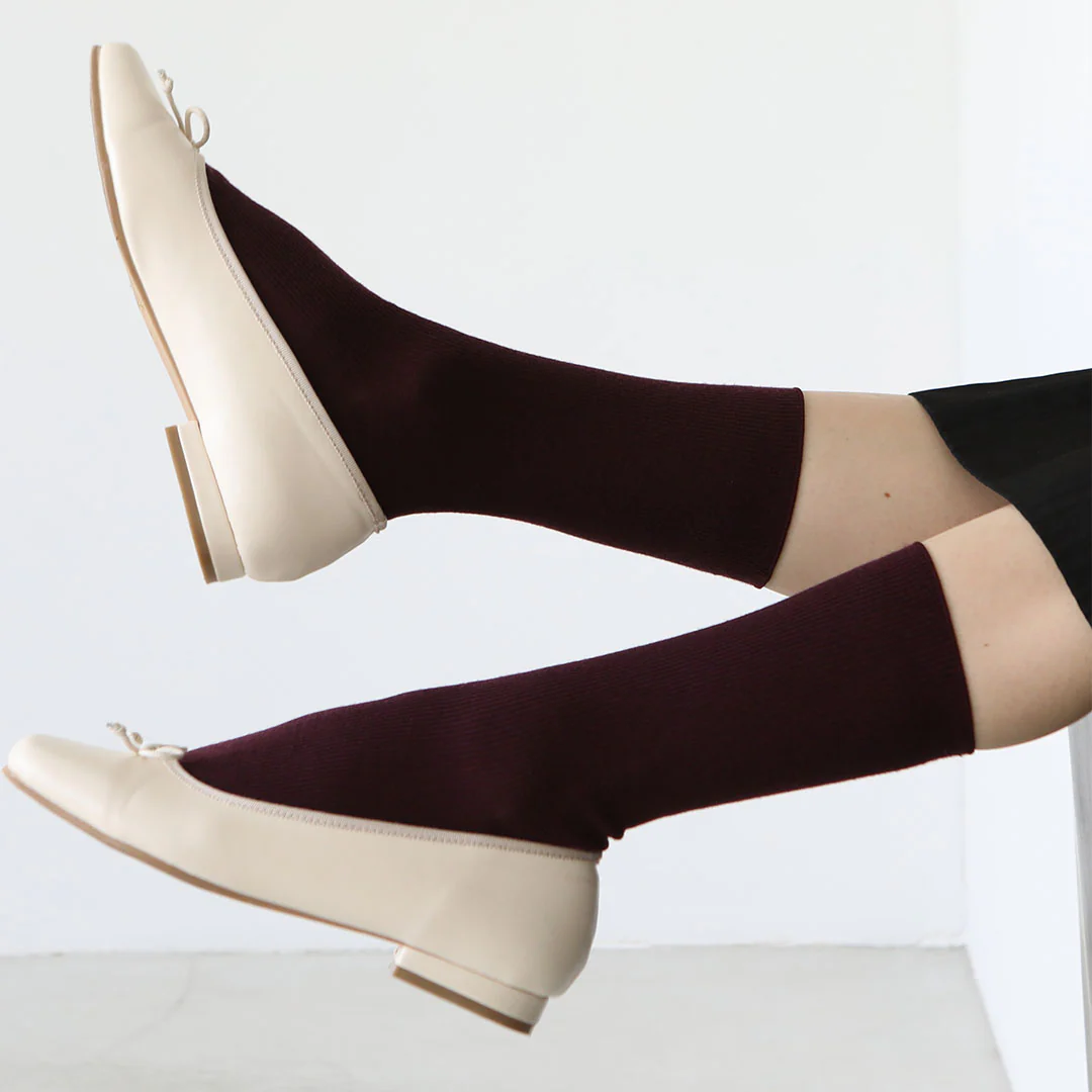 021140512 Luxe Merino Wool 1x1 Ribbed Crew Socks S - Image 5