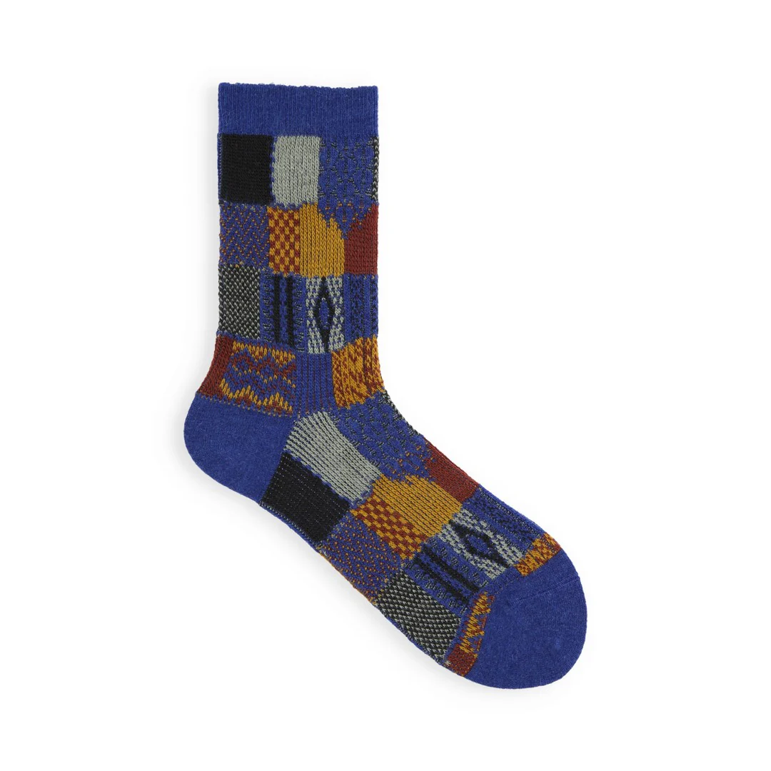 021140621 Wool Jacquard Patchwork Crew Socks - Image 12