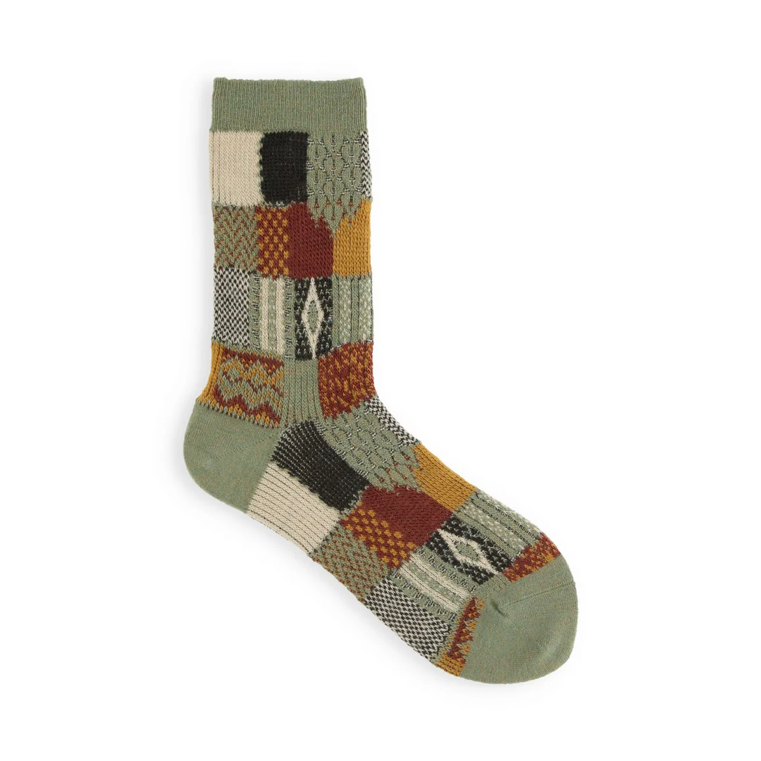 021140621 Wool Jacquard Patchwork Crew Socks - Image 24