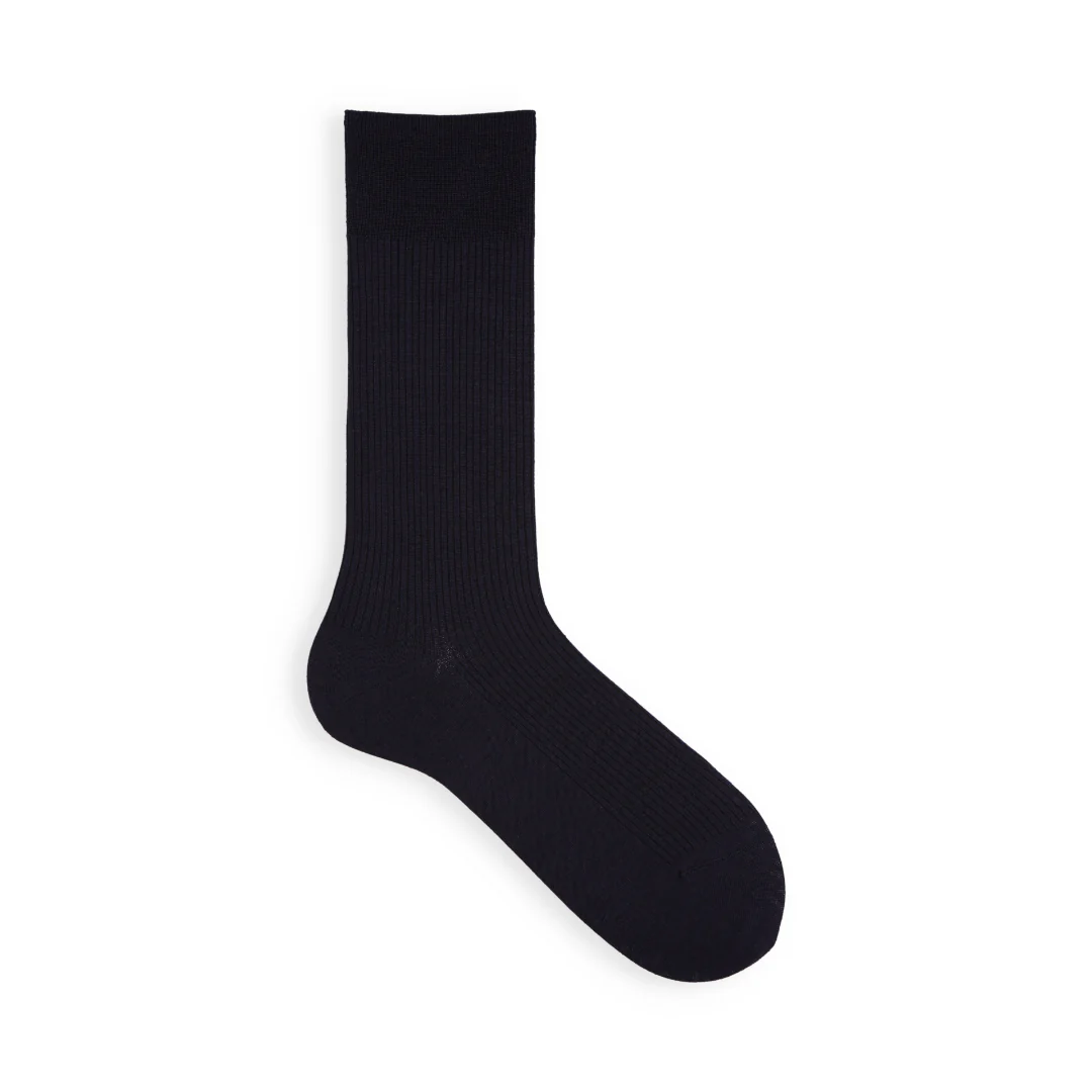 022140070 Premium Silk Ribbed Mid-Calf Socks M - Image 5