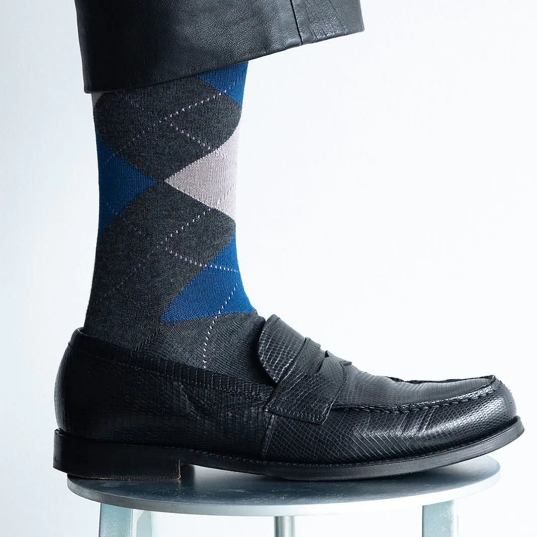 062140261 Argyle Pattern Mid-Calf Socks M - Image 6