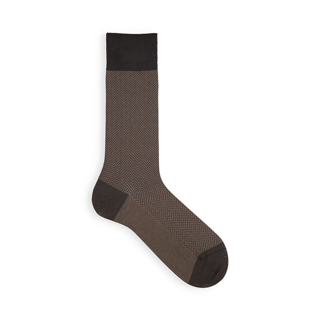 062141992 Herringbone Finest Supima MC Socks L - Image 4