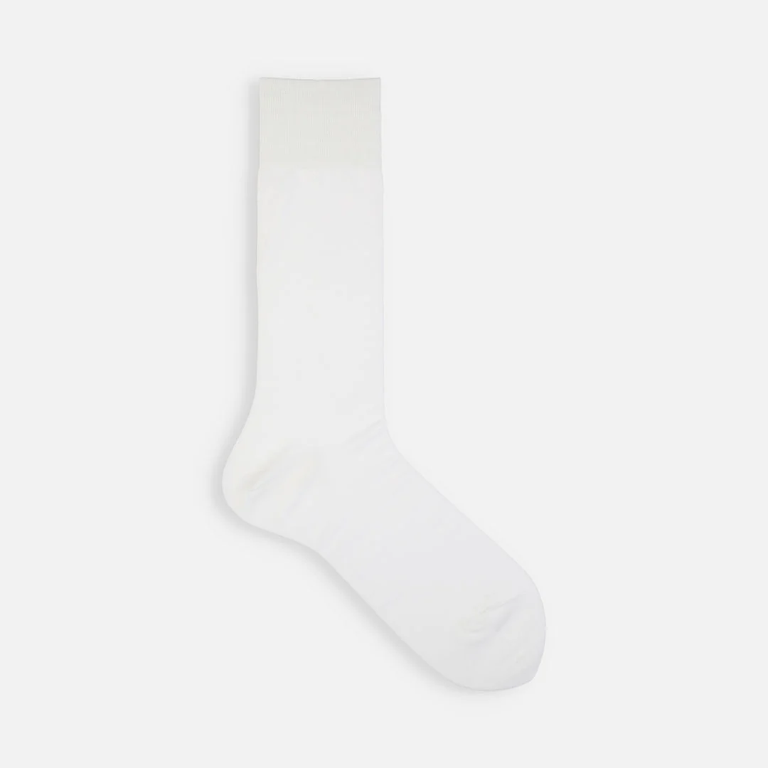 062142045 Supima Cotton Plain Mid-Calf Socks L - Image 3