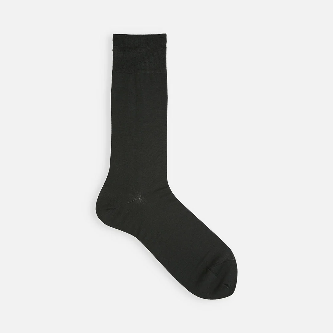 062142045 Supima Cotton Plain Mid-Calf Socks L - Image 4