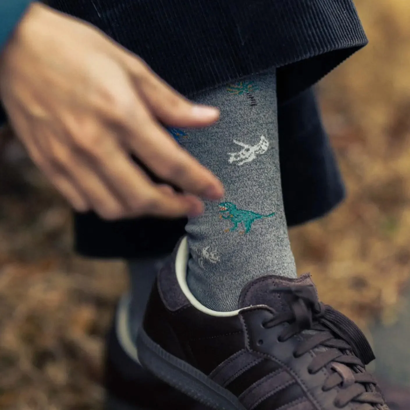 062142084 Dinosaur Pattern Crew Socks M - Image 14