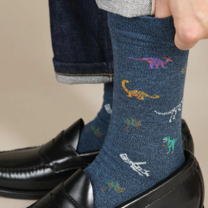 062142084 Dinosaur Pattern Crew Socks M - Image 6