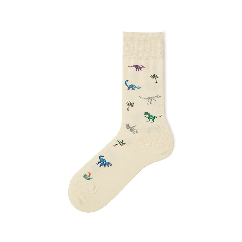 062142085 Dinosaur Pattern Crew Socks L - Image 5