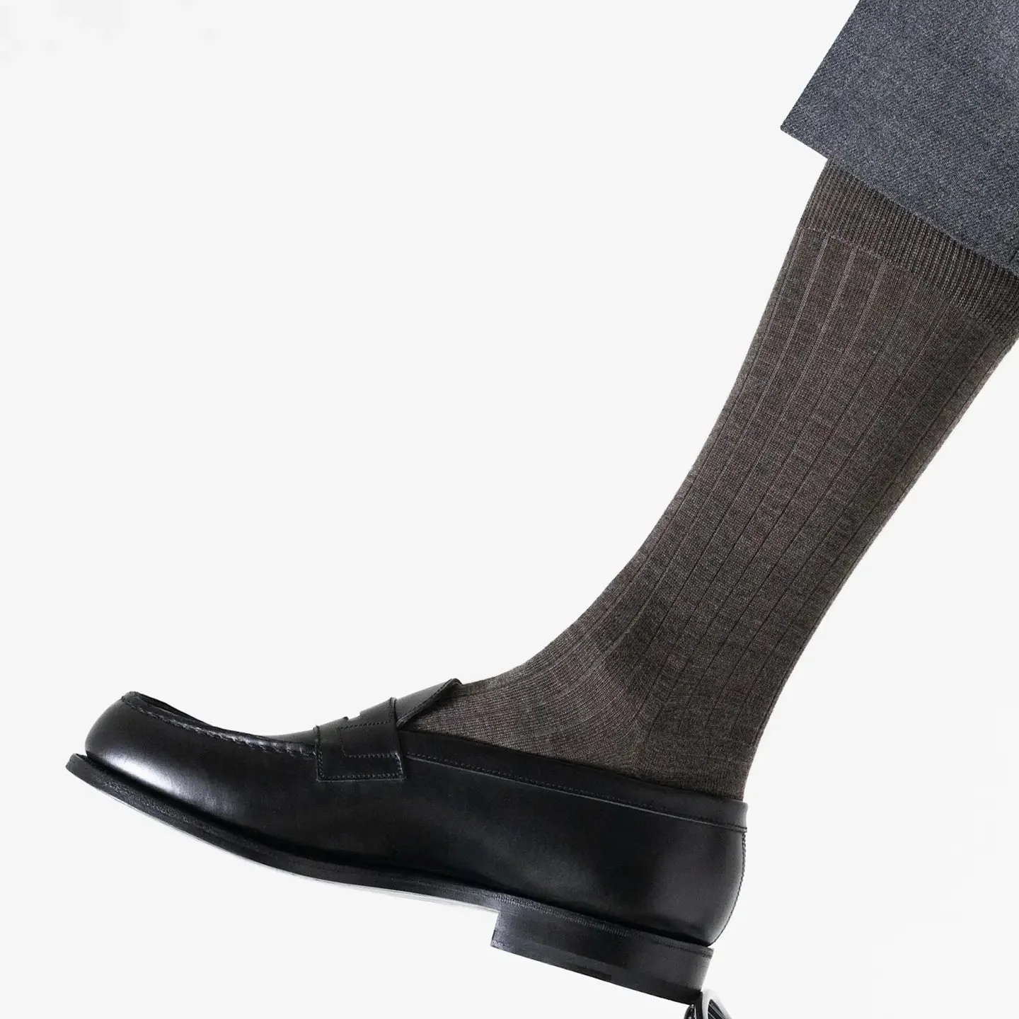 062142313 Super 120's Wool Ribbed Mid Calf Socks M - Image 5